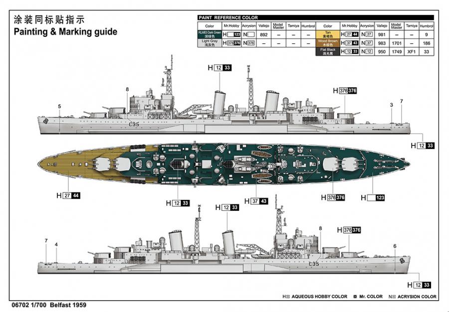 Trumpeter 1/700 Belfast 1959