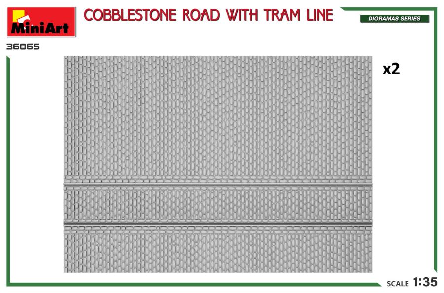 1/35 Cobblestone Road w/Tram Line (Injection Mold)