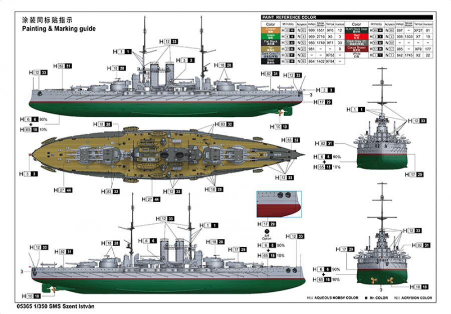 Trumpeter 1:350 SMS Szent Istvan