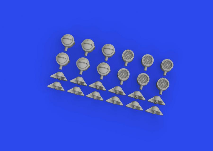 Eduard 1/35 WWII German lamp headlights 3d PRINT