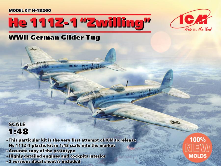 ICM 1:48 He 111Z-1 Zwilling, glider tug