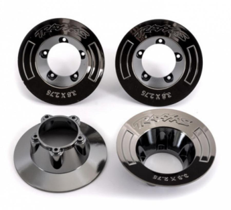 Traxxas Wheel Covers Black Chrome (for Wheels #9572) (4) TRX9568T