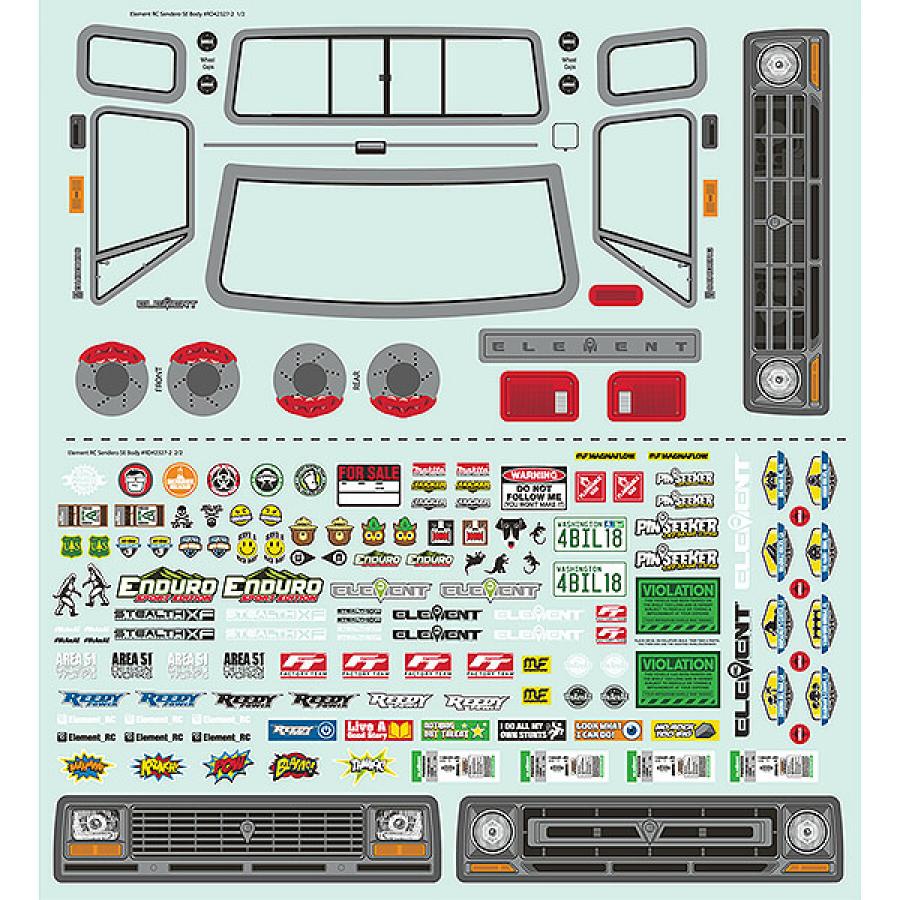 ELEMENT RC ENDURO SE SENDERO DECAL SHEET