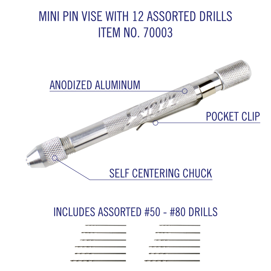 Deluxe Pin Vise w/12 drills