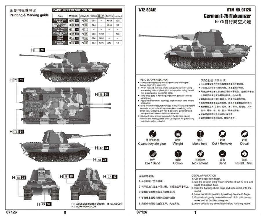 Trumpeter 1:72 German E-75 Flakpanzer