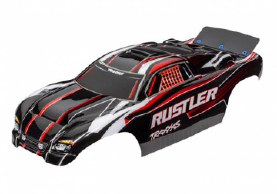 Traxxas Body Rustler 2WD Red & Black Painted TRX3750