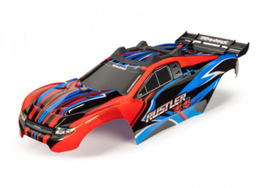 Traxxas Body Rustler 4x4 Red & Blue Painted TRX6734R