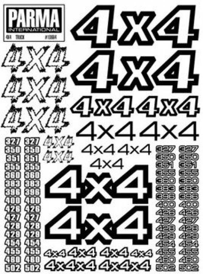 Truck decal sheet 4x4