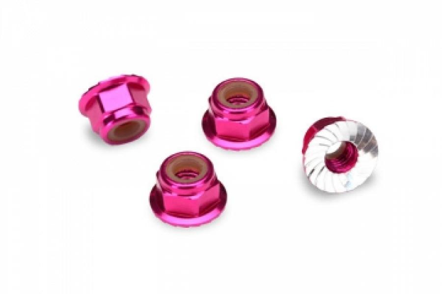 Traxxas Lock Nut Flanged M4 Alu Pink (4) TRX1747P