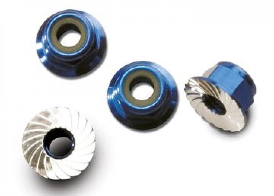 Traxxas Lock Nut Flanged M4 Alu Blue (4) TRX1747R