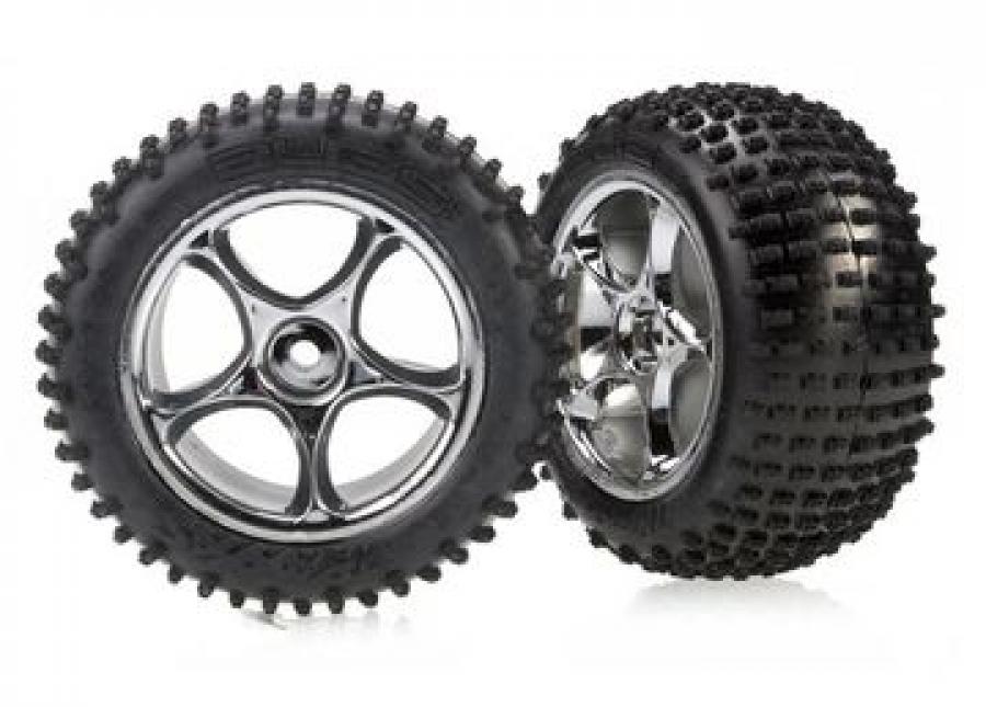 Traxxas Tires & Wheels Alias Soft/Tracer Chrome 2.2" Rear (2) TRX2470R