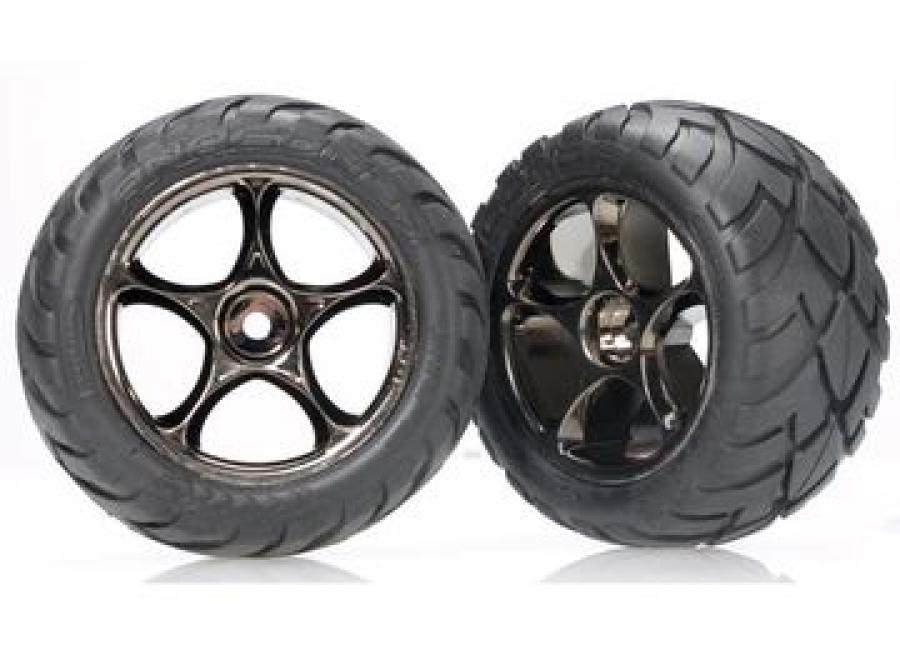 Traxxas Tires & Wheels Anaconda/Tracer Black Chrome 2.2" Rear (2) TRX2478A