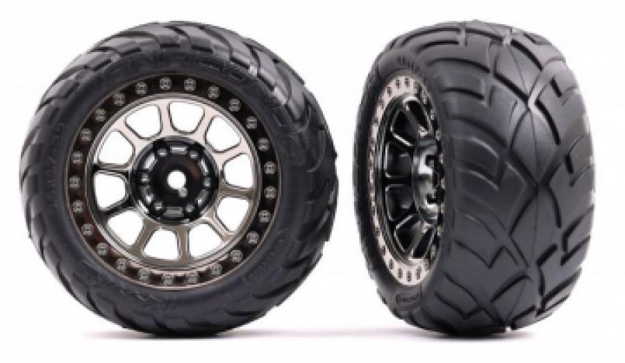 Traxxas Tires & Wheels Anaconda / Black Chrome 2.2" Rear (2) TRX2478T