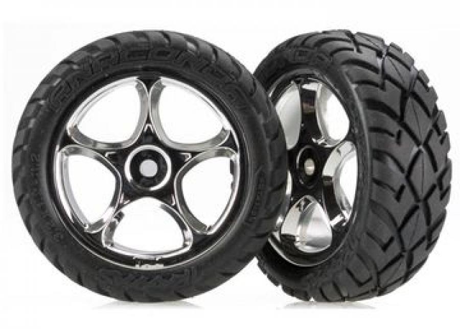 Traxxas Tires & Wheels Anaconda/Tracer Chrome 2.2" 2WD Front (2) TRX2479R