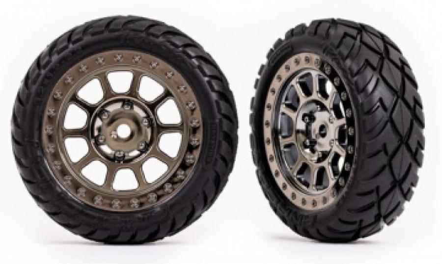 Traxxas Tires & Wheels Anaconda / Black Chrome 2.2" 2WD Front (2) TRX2479T
