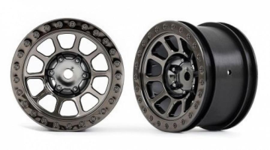 Traxxas Wheels Black Chrome 2.2" 2WD Rear (2) Bandit TRX2480A