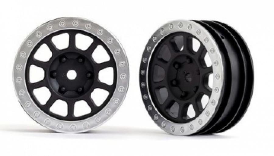 Traxxas Wheels Grey Satin w. Chrome Ring 2.2" 2WD Front (2) Bandit TRX2481