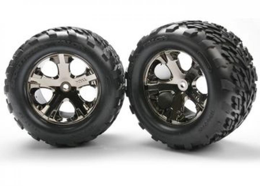 Traxxas Tires & Wheels Talon/All-Star Black Chrome 2.8" TSM (2) TRX3668A