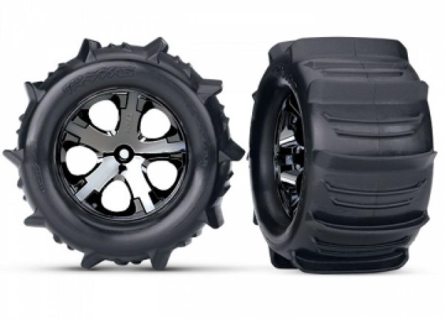 Traxxas Tires & Wheels Paddel/ All-Star Black Chrome 2.8" TSM Rear TRX3689