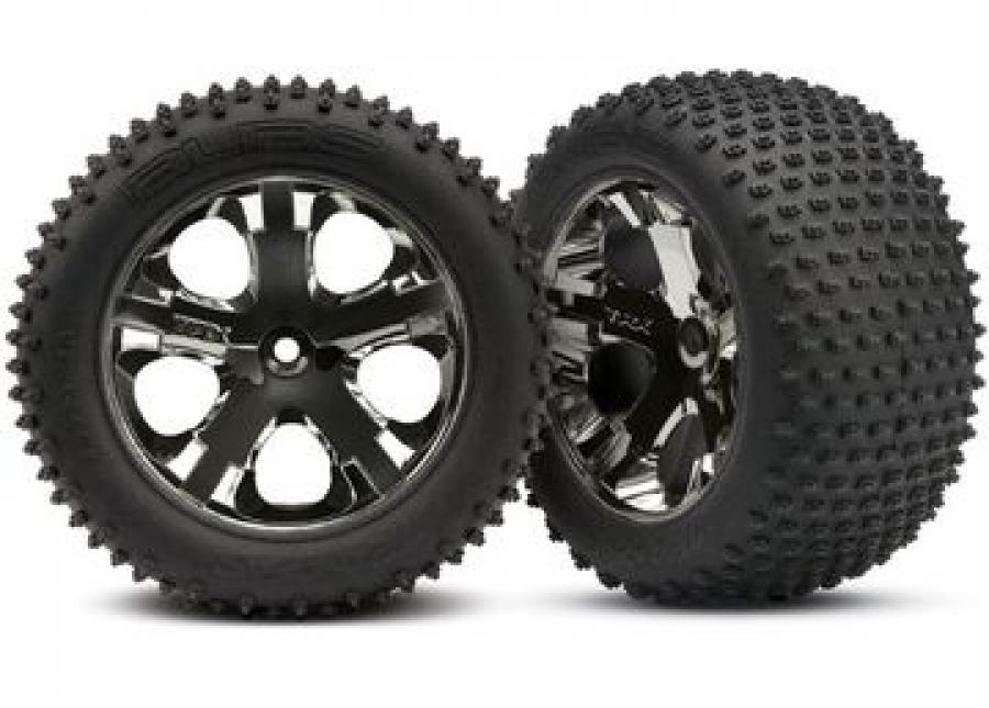 Traxxas Tires & Wheels Alias/All-Star Black Chrome 2.8" TSM Rear (2) TRX3770A