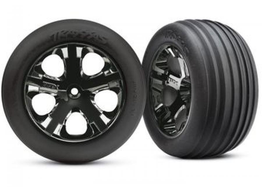 Traxxas Tires & Wheels Ribbed/All-Star Black Chrome 2.8" Front (2) TRX3771A