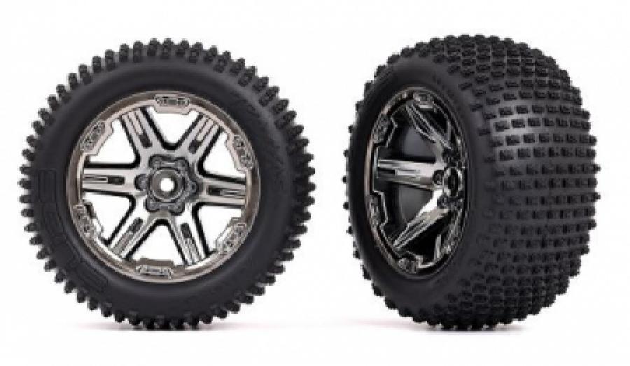 Traxxas Tires & Wheels Alias / RXT Black Chrome 2,8" Rear (TSM-Rated)  (2) TRX3772R