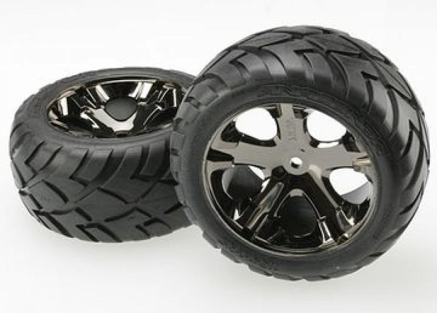 Traxxas Tires & Wheels Anaconda/AllStar Black Chrome 2,8" Rear (2) TRX3773A