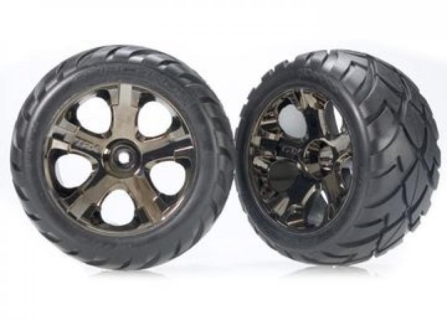 Traxxas Tires & Wheels Anaconda/All-Star Black Chrome 2.8" Front (2) TRX3776A