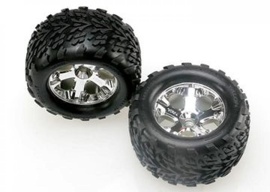 Traxxas Tires & Wheels Talon/All-Star Chrome 2.8" (Nitro Front) (2) TRX4171