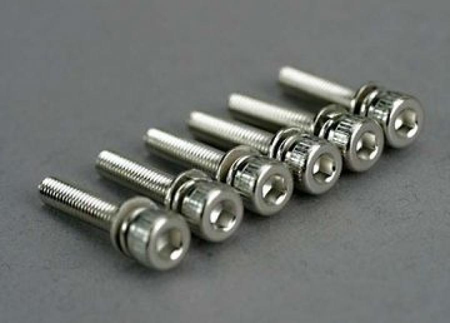Traxxas Screws M3x15mm Cap-head Hex Socket w/ Lock Washer (6) TRX5142