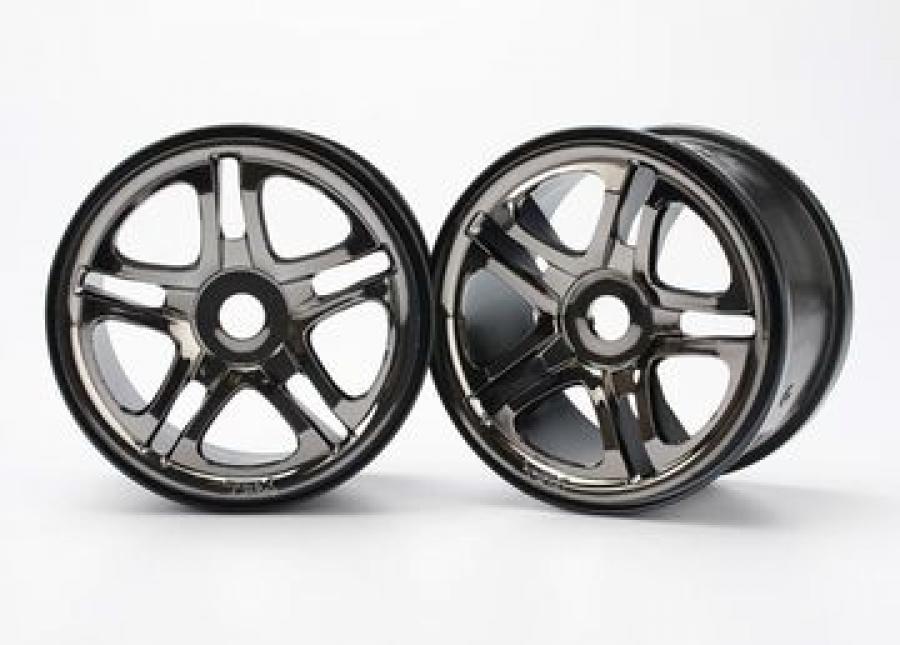 Traxxas Wheels Split-Spoke Black Chrome (17mm) 3.8" (2) TRX5172A