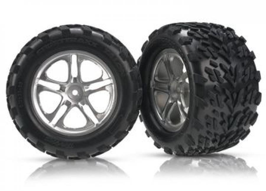 Traxxas Tires & Wheels Talon/SS Satin (14mm) 3.8" (2) TRX5174A