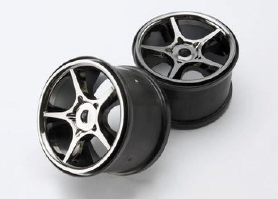 Traxxas Wheels Gemini Black Chrome (17mm) 3.8" (2) TRX5372X