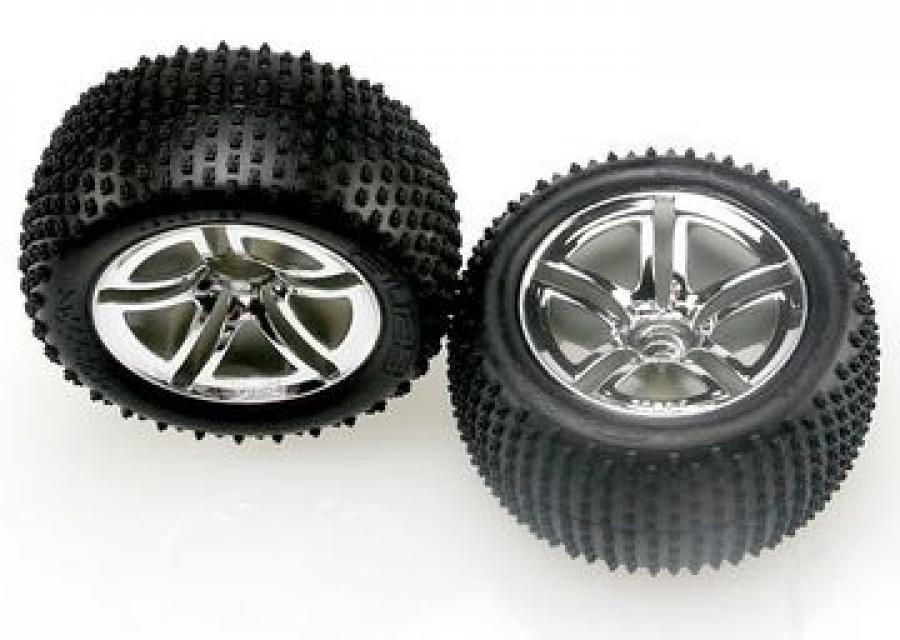 Traxxas Tires & Wheels Alias/Twin-Spoke (Nitro Rear) 2.8" (2) TRX5572R