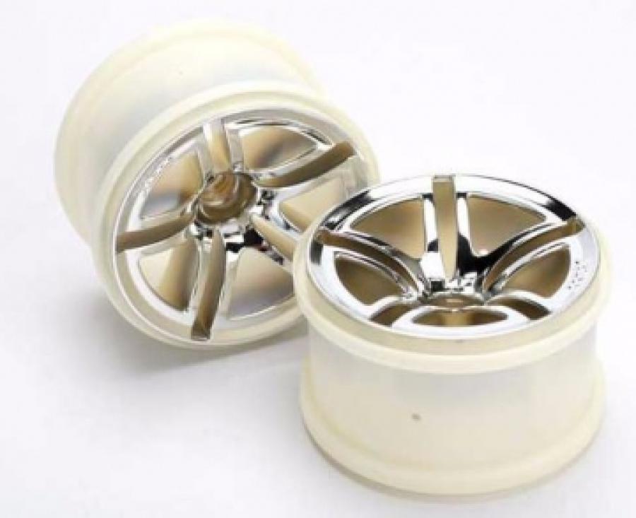 Traxxas Wheels Twin-Spoke Chrome (Nitro Front) 2.8" (2) TRX5574