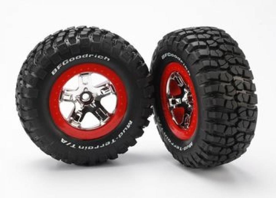Traxxas Tires & Wheels BFGoodrich/SCT Chrome-Red 2WD Front (2) TRX5869