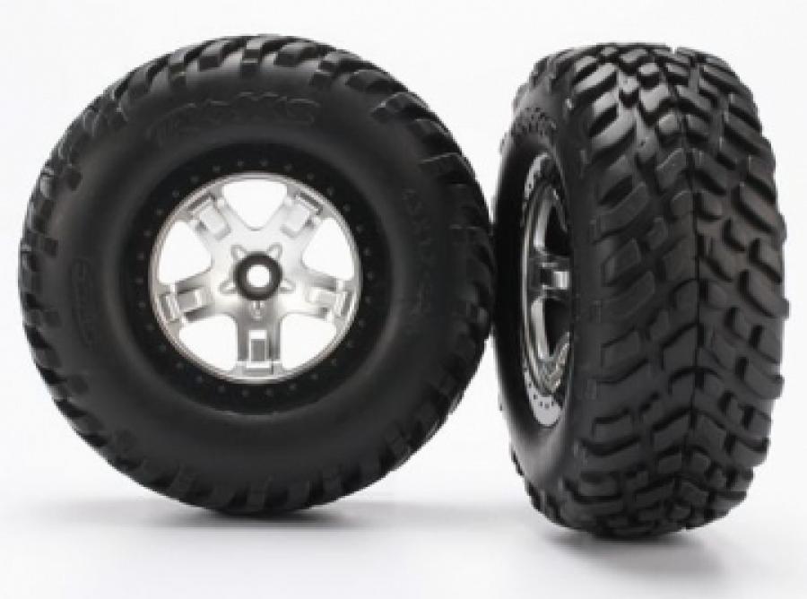 Traxxas Tires & Wheels SCT/SCT Satin Chrome 2WD Fram (2) TRX5875X