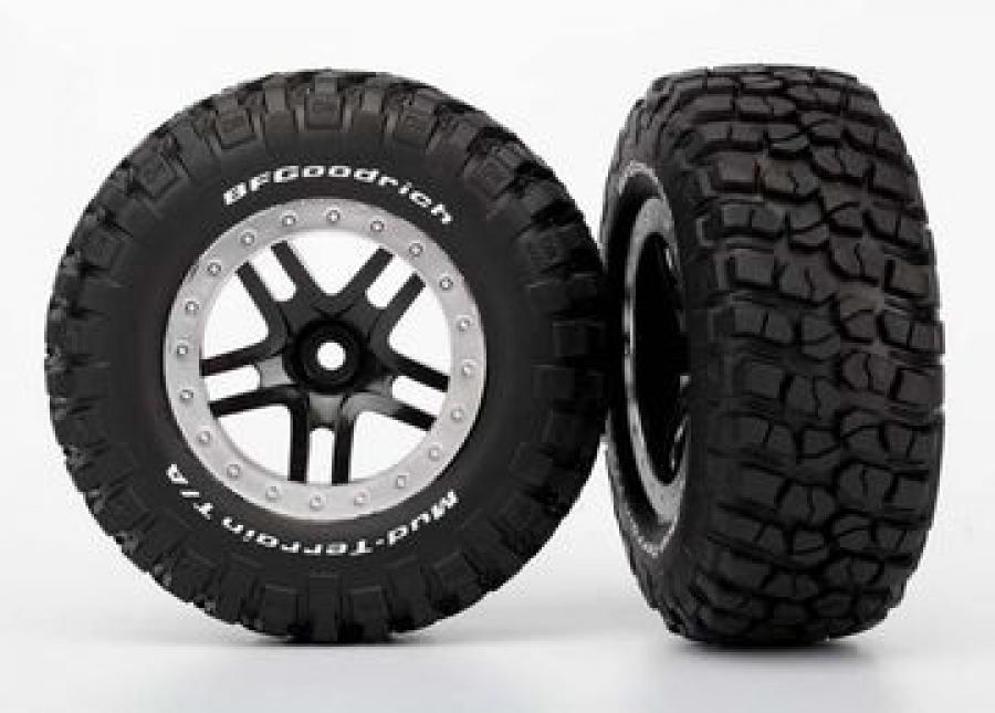 Traxxas Tires & Wheels BFGoodrich/S-Spoke Black-Satin 4WD/2WD Rear TRX5883