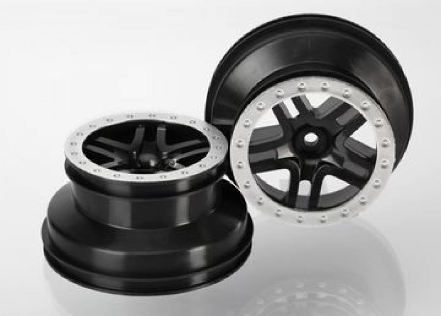Traxxas Wheels SCT Split-Spoke Black-Satin 2.2/3.0" 4WD/2WD Rear (2) TRX5884