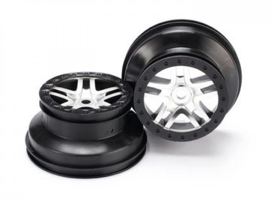 Traxxas Wheels SCT Split-Spoke Chrome-Black (14mm) 2.2/3.0" (2) TRX5974