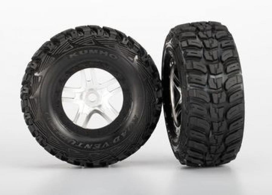 Traxxas Tires & Wheels Kumho/S-Spoke Chrome-Black (14mm) (2) TRX5976
