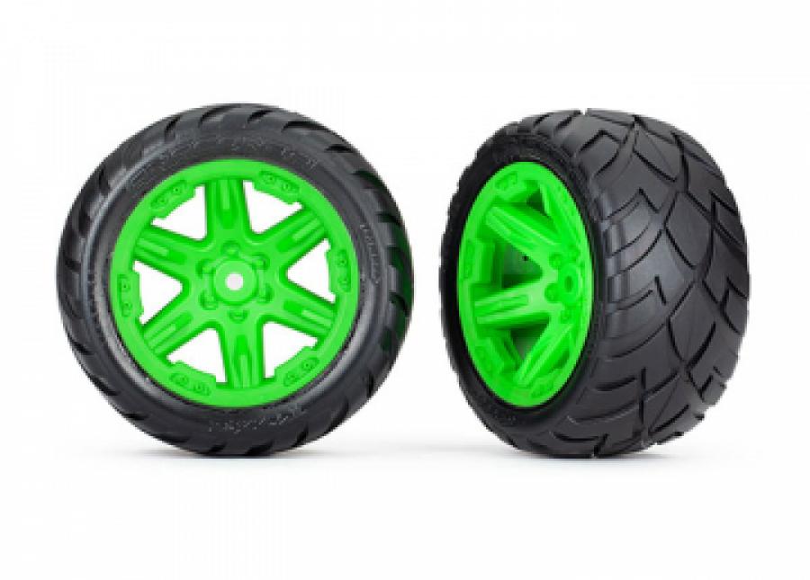 Traxxas Tires & Wheels Anaconda/RXT Green 2,8" 2WD Rear (TSM-Rated) (2) TRX6768G