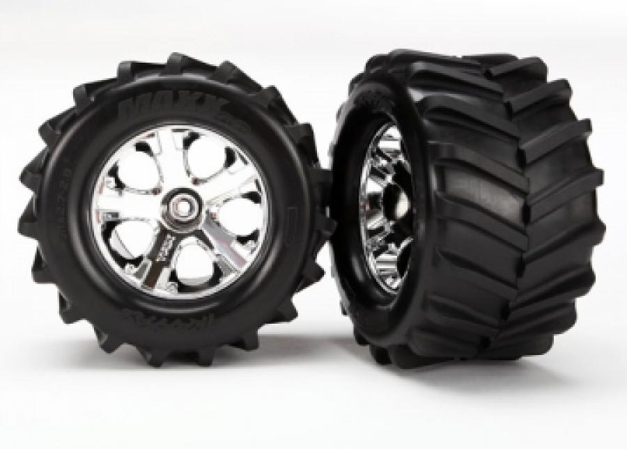 Traxxas Tires & Wheels Maxx/All-Star Chrome 2.8" (2) TRX6771
