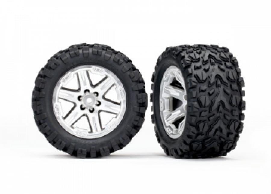 Traxxas Tires & Wheels Talon Extreme/RXT Satin Chrome 2.8" 4WD TSM TRX6773R
