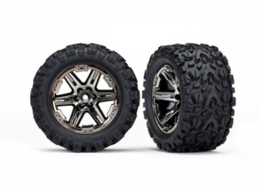 Traxxas Tires & Wheels Talon Extreme/RXT Black Chrome 2.8" 2WD TSM TRX6774X