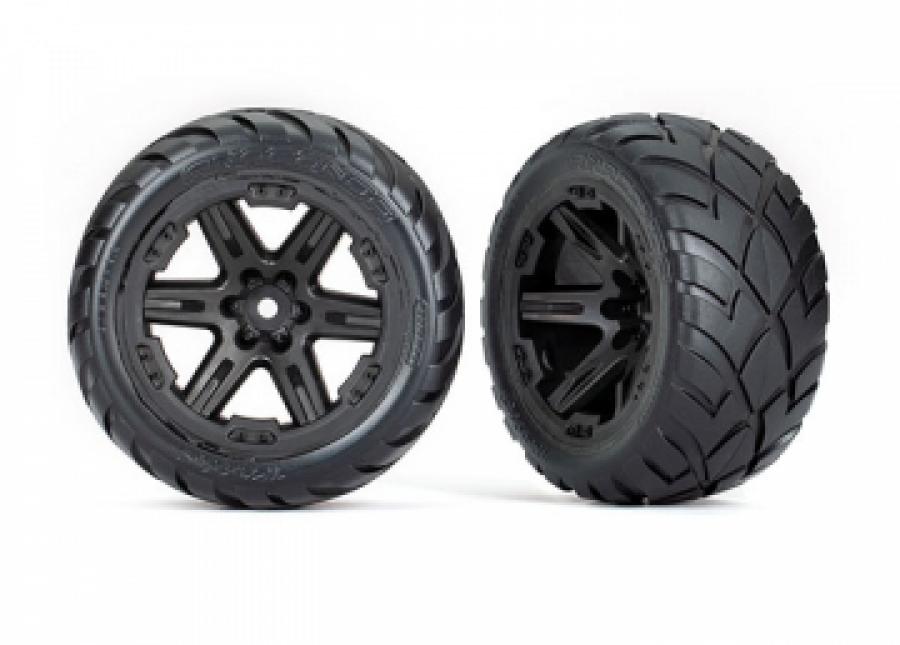 Traxxas Tires & Wheels Anaconda/RXT Black 2,8" 4WD, 2WD Front (TSM-Rated) (2) TRX6775
