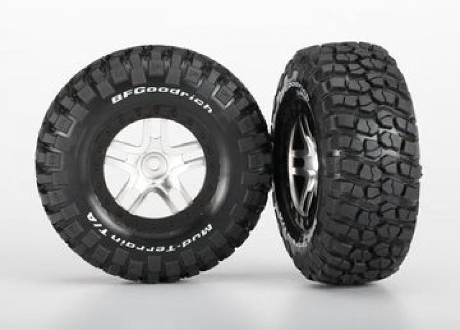 Traxxas Tires & Wheels Goodrich S1/S-Spoke Chr.-Black 4WD/2WD Rear TRX6873X