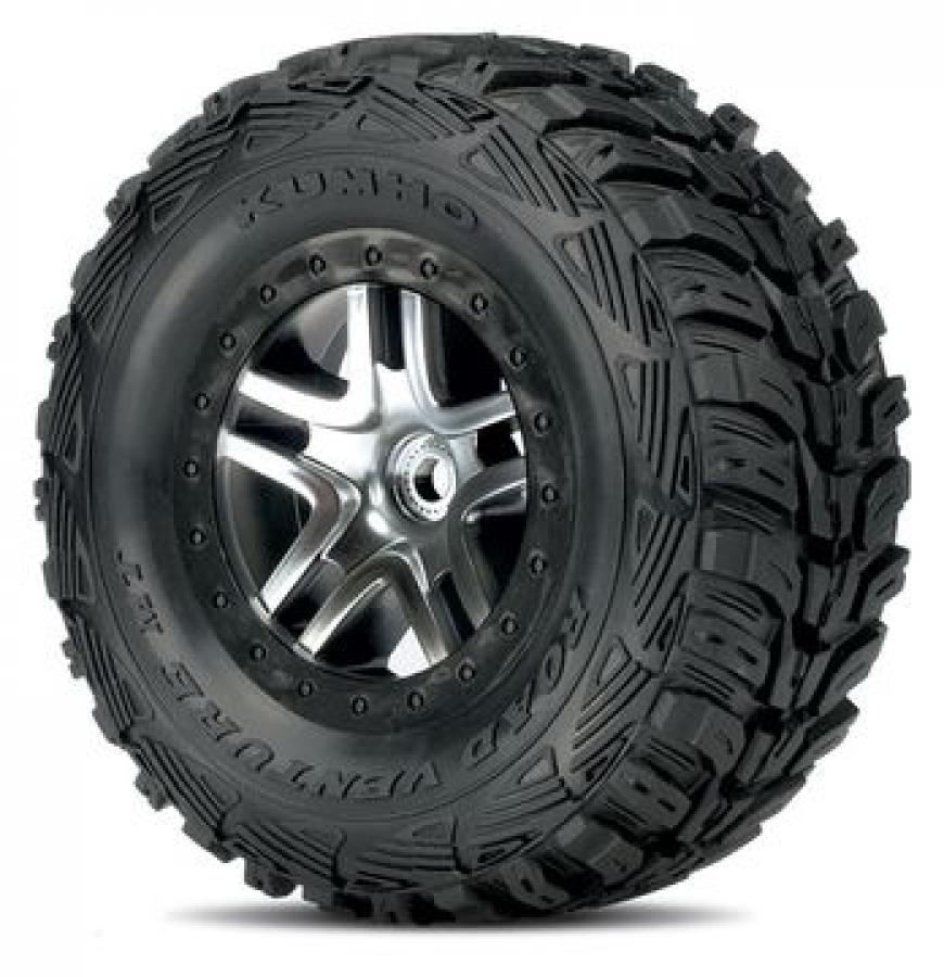 Traxxas Tires & Wheels Kumho S1/S-Spoke Chrome-Black 4WD/2WD Rear TRX6874R