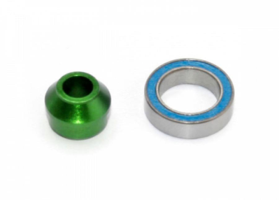 Traxxas Bearing Adapter Alu Green with Ball Bearing 10x15x4mm TRX6893G