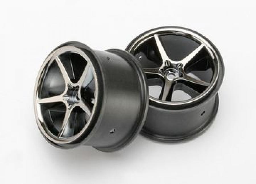 Traxxas Wheels Gemini Black Chrome 2.2" (2) TRX7172A